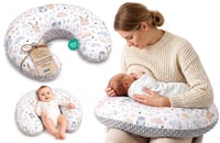 Totsy Baby jastuk za dojenje mali Minky 130 cm, s uzorkom sove siva B, za putovanja, jastuk za pozicioniranje, Oeko-Tex 1