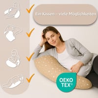 Pernă de alăptare Totsy Baby XXL din bumbac, pernă pentru dormit lateral, pernă pentru sarcină, pentru adulți 165x70 cm, model cu căprioare 4