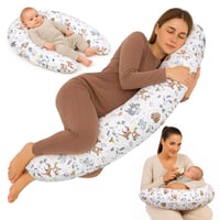 Pernă de alăptare Totsy Baby XXL din bumbac, pernă pentru dormit lateral, pernă pentru sarcină, pentru adulți 165x70 cm, model cu căprioare 1