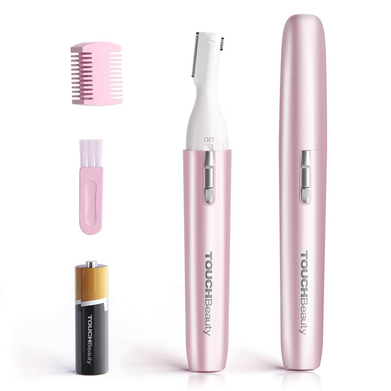 TOUCHBeauty AG-1658 Elektrický zastrihávač obočia a tvárových chĺpkov pre ženy, odstraňovač chĺpkov v nose a ušiach, vodoodolný, prenosný, ružový