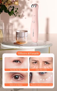 TOUCHBeauty Szemmaszírozó EMS Technológiával - Újratölthető Szemkörnyék Ápoló Melegítő és Vibrációs Funkcióval, Szarkalábak és Karikák Ellen 3