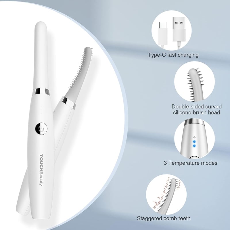 TOUCHBeauty USB-s elektromos szempilla göndörítő 3 hőfokozattal, 10 másodperces felmelegítés