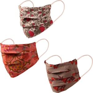 Touchstone Set Măști Faciale Ajustabile din Bumbac - Mască Dublu Strat Lavabilă cu Buzunar pentru Filtru și Sârmă Nazală - 3 buc. Reutilizabile Negru-Alb