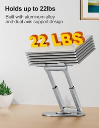 Tounee Állítható Laptop Állvány 360° Forgatható Ezüst 10-17 Colos Notebookhoz 6