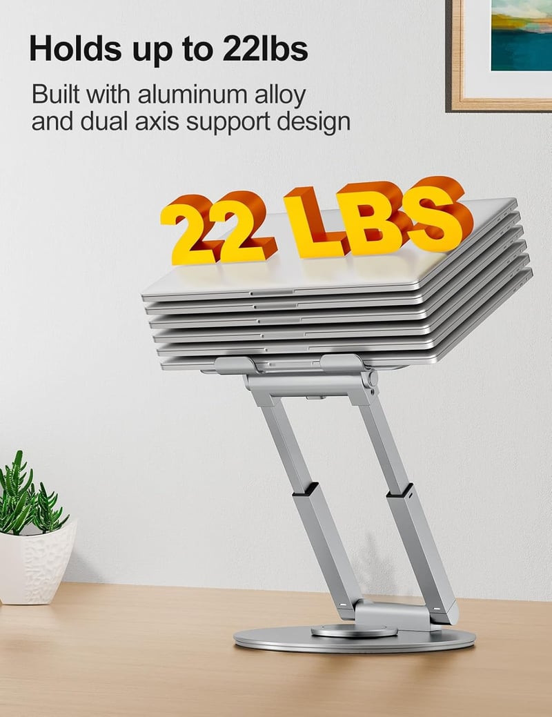 Tounee Állítható Laptop Állvány 360° Forgatható Ezüst 10-17 Colos Notebookhoz