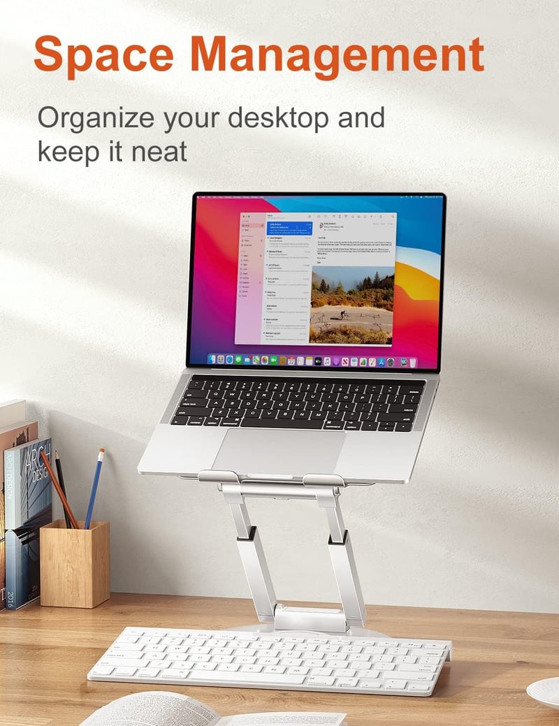 Tounee Állítható Laptop Állvány 360° Forgatható Ezüst 10-17 Colos Notebookhoz