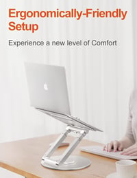 Tounee Állítható Laptop Állvány 360° Forgatható Ezüst 10-17 Colos Notebookhoz 9