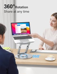 Tounee Állítható Laptop Állvány 360° Forgatható Ezüst 10-17 Colos Notebookhoz 2