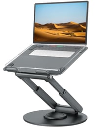 Stojan na notebook Tounee LS07 EXPRO s otočnou základňou o 360°, nastaviteľná výška, pre zariadenia s uhlopriečkou 10 – 17", sivý 1