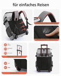 Rucsac Termic cu Roți TOURIT 30L, Capacitate 50 de Doze, Geantă Termică Portabilă Izolată pentru Călătorii, Camping și Drumeții, Gri 6