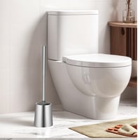 Perie de toaletă cu suport TOURRAMIT, oțel inoxidabil 304, cap cu peri interschimbabili, set de curățare pentru baie 8