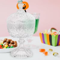 TOVINANNA Kerek Üveg Süteményes Tároló Edény Fedővel - Átlátszó Bonbon Tartó Dekoratív Konyhai Tárolódoboz Édességekhez 4,5L 7