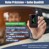 TOWALIVE Alkoholteszter Elektrokémiai Szenzorral, Pontos Alkoholmérő IPS Kijelzővel és 15 Szájfészekkel 2