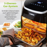 Friteuză cu aer cald digitală Tower T17076 Xpress Pro Combo 10 în 1, XXL, capacitate 11 L, temporizator 60 minute, 2000W, circulație rapidă a aerului, negru 5