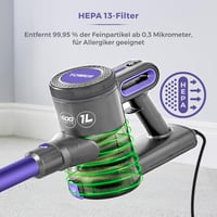 Tyčový vysávač 3 v 1 Tower T513006 VL20 s HEPA filtrom a kefou na zvieracie chlpy, 1 l, 400 W, fialový 6