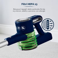 Akumulátorový vysávač Tower T513008 VL35 3 v 1 s HEPA filtrom a hlavicou proti namotávaniu vlasov, 1 l, 22,2 V, tmavomodrá a strieborná 6