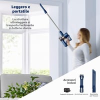 Akumulátorový vysávač Tower T513008 VL35 3 v 1 s HEPA filtrom a hlavicou proti namotávaniu vlasov, 1 l, 22,2 V, tmavomodrá a strieborná 7