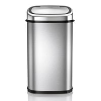 Tower T80901 Senzorový odpadkový kôš z nehrdzavejúcej ocele – s funkciou automatického jemného zatvárania, možnosťou manuálneho otvárania, 58 l, strieborný 1