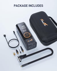 TowerTop 150 PSI Elektromos Légpumpa 7800 mAh Akkumulátoros Kerékpár Pumpa LED Kijelzővel - Black 7