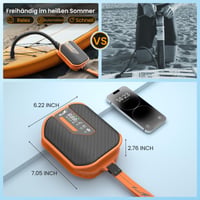 Akumulátorová pumpa na paddleboard TowerTop, 10500 mAh, 50 PSI, dvojstupňová elektrická pumpa 12 V s 8 nadstavcami na paddleboard, kajak, auto, tyrkysová 6