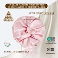 Townssilk 100% eperfa selyem éjszakai sapka 16 Momme, kétrétegű - rózsaszín 2