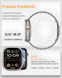 Curea unisex din oțel inoxidabil Towonshy Titanium pentru iWatch Ultra 1 2 3 SE Seria 11 10 9 8 7 6 5 4 3 2 1 49 46 45 44 42 41 40 38 mm 4