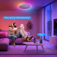 Plafonieră LED ToyGlee Dimmabilă 36W Diametru 30 cm Smart RGBIC cu Telecomandă, Compatibilă cu Alexa și Google Assistant, pentru Dormitor și Sufragerie 5