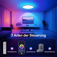 Plafonieră LED ToyGlee Dimmabilă 36W Diametru 30 cm Smart RGBIC cu Telecomandă, Compatibilă cu Alexa și Google Assistant, pentru Dormitor și Sufragerie 4
