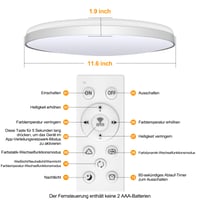 Plafonieră LED ToyGlee Dimmabilă 36W Diametru 30 cm Smart RGBIC cu Telecomandă, Compatibilă cu Alexa și Google Assistant, pentru Dormitor și Sufragerie 7
