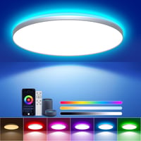 Plafonieră LED ToyGlee Dimmabilă 36W Diametru 30 cm Smart RGBIC cu Telecomandă, Compatibilă cu Alexa și Google Assistant, pentru Dormitor și Sufragerie 1