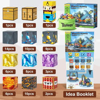 Toylogy Mágneses Építőkockák - 72 db-os Bányavilág Kard Készlet, Kreatív STEM Játék 3+ Éves Gyerekeknek, Kompatibilis 2,5 cm-es Kockákkal 8