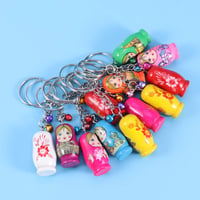 TOYMYTOY Drevená kľúčenka Matrioška – súprava 12 ks 6
