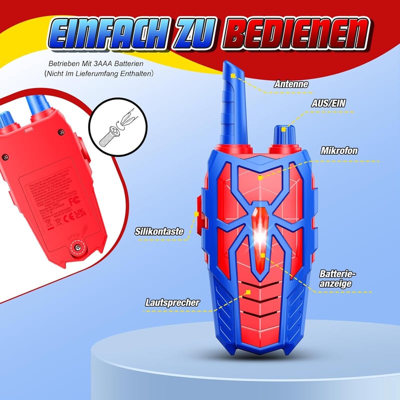 Toyokid Walkie Talkie 3-10 év - Fiúk és Lányok Ajándék