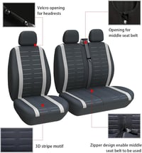 TOYOUN 3D csíkos autóülés huzat univerzális furgon és teherautó ülésre 4