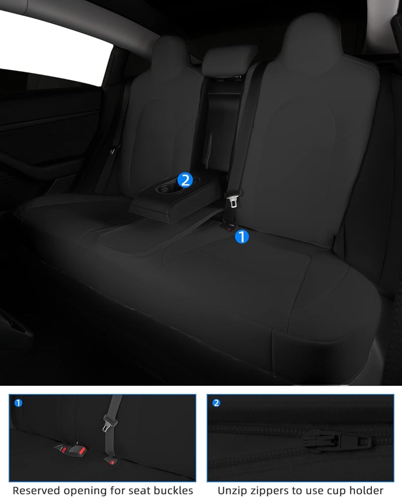 TOYOUN Tesla Model 3 autóülés huzat szett 2017-2023 fekete teljes védelem