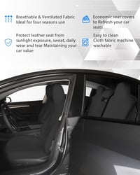 TOYOUN Tesla Model 3 autóülés huzat szett 2017-2023 fekete teljes védelem 7