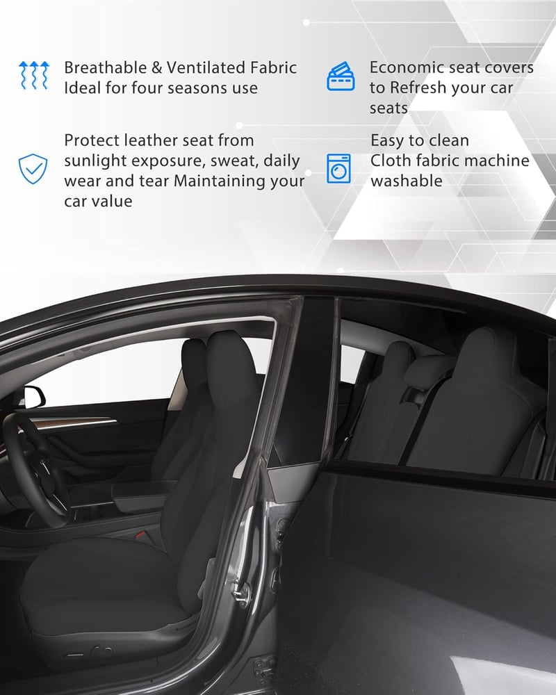 TOYOUN Tesla Model 3 autóülés huzat szett 2017-2023 fekete teljes védelem