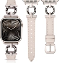 TOYOUTHS Bőr Óraszíj Apple Watch 41/40/38/42mm Női Elegáns Vékony Bőrpánt O-alakú Csattal iWatch Series 11 10 9 8 7 6 5 4 SE Polar Star 1