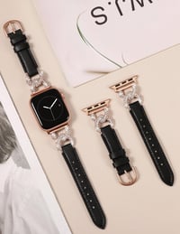 TOYOUTHS Bőr Szíj Apple Watch-hoz 38/40/41/42/44/45/49mm Női Elegáns Gyémánt Csat Vékony Bőrszíj iWatch Ultra 2/9/8/7/6/5/4/3/2/1/SE 4