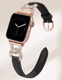 TOYOUTHS Bőr Szíj Apple Watch-hoz 38/40/41/42/44/45/49mm Női Elegáns Gyémánt Csat Vékony Bőrszíj iWatch Ultra 2/9/8/7/6/5/4/3/2/1/SE 2