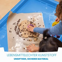 Detský hrací stôl na piesok a vodu Toyrific Play Tray, vnútorný aj vonkajší senzorický stôl, s nastaviteľnými nohami, modrý 5
