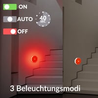 Detská LED nočná lampa Toys4Boys s 1000 mAh batériou – Červené magnetické nočné svetlo so senzorom pohybu – Stmievateľná lampa do detskej izby s 3 senzormi 4