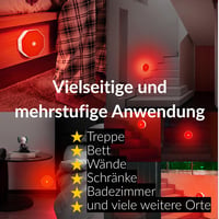 Detská LED nočná lampa Toys4Boys s 1000 mAh batériou – Červené magnetické nočné svetlo so senzorom pohybu – Stmievateľná lampa do detskej izby s 3 senzormi 8