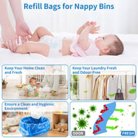 Rezerve pentru coșul de scutece Toyvile, 16 bucăți, rezistență sporită la mirosuri, compatibile cu coșurile de scutece Tommee Tippee, Angelcare, LitterLocker, Spross, Littycat 4