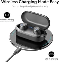 Bezdrôtové slúchadlá TOZO T10 Bluetooth 5.3, vodotesnosť IPX8, 55 hodín prehrávania s nabíjacím puzdrom, čierne 8