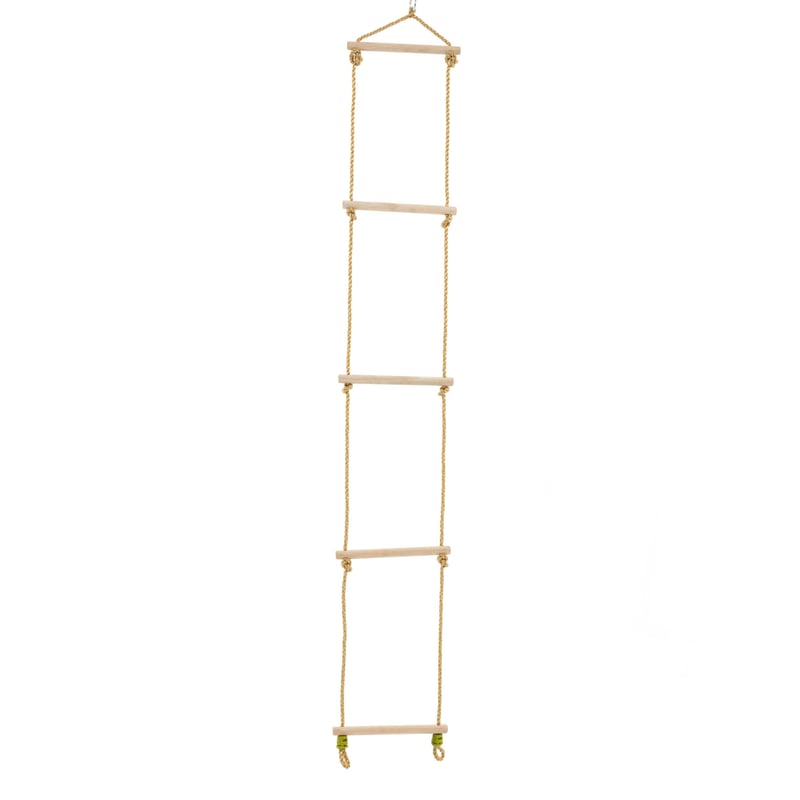 Scăriță din frânghie cu 5 trepte din lemn TP pentru cadru de cățărat de grădină, pentru înălțimi de 190-250 cm, accesoriu loc de joacă pentru copii