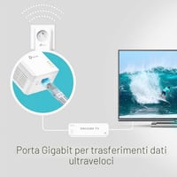 TP-Link TL-PA7017P KIT Powerline adapter - 1000 Mbps, 1 Gigabit port, beépített aljzat, 2 db 3