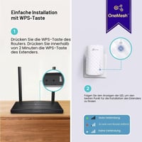 Zosilňovač WiFi signálu TP-Link RE190 AC750, biely, dvojpásmový 2,4 GHz a 5 GHz, tlačidlo WPS, indikátor sily signálu, konektor RJ45, montáž na stenu, 750 Mb/s 8