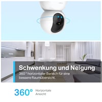 WiFi IP kamera TP-Link Tapo C210 – 2K 3MP, otáčanie 360°, obojsmerný zvuk, nočné videnie 9 m, úložisko 256 GB, biela 2