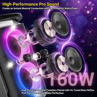 TPBEAT 160W Bluetooth Partybox LED-Lichtshow 15h Akku Erős Basszus 2